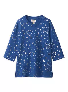 Махровое платье Constellation для маленьких девочек и маленьких девочек Hatley, цвет blue quart