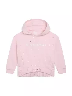 Толстовка Mini Me с логотипом Little Girl и Girl&apos;s и украшением Swarovski Givenchy, цвет marshmallow