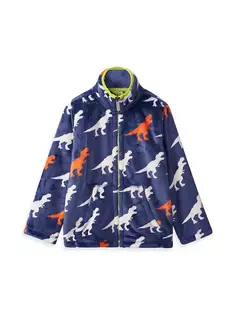 Флисовая куртка на молнии с изображением тираннозавра T-Rex для маленьких мальчиков и мальчиков Hatley, синий