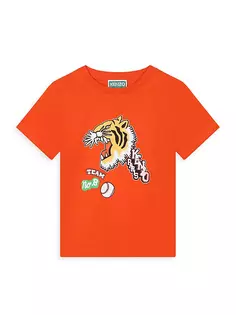 Футболка с рисунком тигра для маленьких мальчиков и мальчиков Kenzo, цвет peach