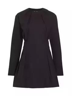 Мини-платье из поплина с длинными рукавами Proenza Schouler, черный