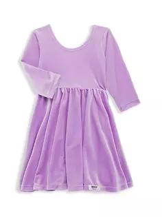 Бархатное закрученное платье для маленьких девочек и девочек Worthy Threads, лаванда