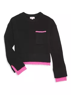 Вязаный свитер для девочки Design History, черный