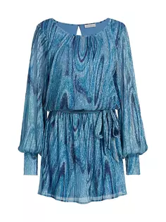 Мини-платье Emberly с эффектом металлик Ramy Brook, синий