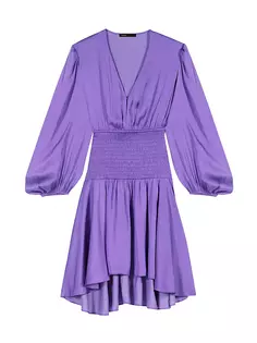Короткое атласное платье Maje, фиолетовый