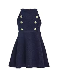 Платье Sima для девочек-букле Bardot Junior, темно-синий