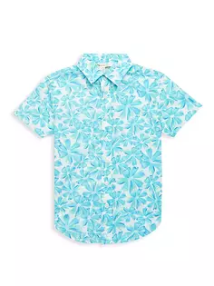 Рубашка с короткими рукавами для вечеринки Little Boy&apos;s &amp; Boy&apos;s Day Appaman, цвет aqua bloom