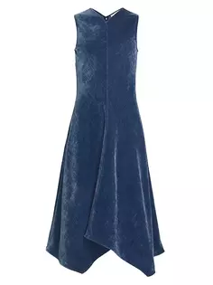 Платье Layla из синели с платком и подолом Proenza Schouler White Label, синий