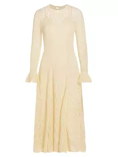 Трикотажное кружевное платье миди August Zimmermann, слоновая кость