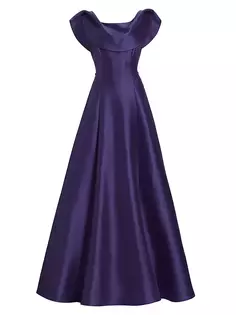 Твиловое платье Микадо Badgley Mischka, фиолетовый