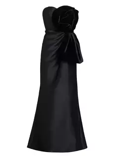 Платье макси с открытыми плечами Rosette Badgley Mischka, черный