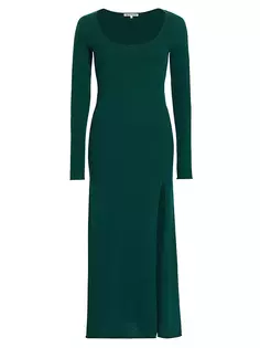 Платье миди Jennita из кашемира Reformation, цвет emerald