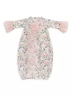 Акварельное платье с цветочным узором для девочки Haute Baby, розовый