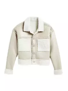 Двусторонняя куртка из шерпы для маленьких девочек и девочек-дальнобойщиков Tractr, цвет cream