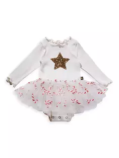 Платье-пачка Candy Cane для маленьких девочек Petite Hailey, белый