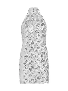 Мини-платье трапеции Cleora, украшенное пайетками Amanda Uprichard, цвет silver
