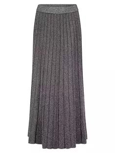 Макси-юбка рельефной вязки с эффектом металлик Michael Michael Kors, цвет black silver
