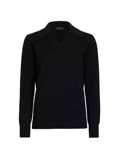 Кашемировый свитер-поло Saks Fifth Avenue, черный