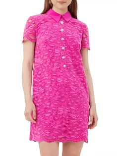 Мини-платье Hani с кружевной накладкой Trina Turk, цвет fumiko fuchsia