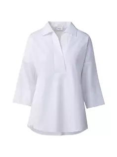 Хлопковая блузка-кимоно Elements Akris Punto, белый