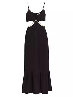 Платье макси Ayla с вырезами и цепочкой Simkhai, черный