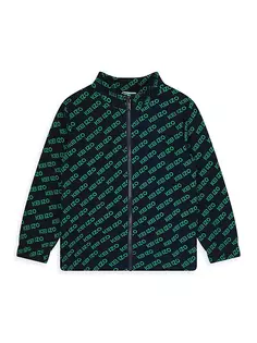 Спортивная куртка на молнии с логотипом Little Boy&apos;s &amp; Boy&apos;s Kenzo, темно-синий