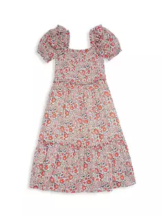 Стеганое платье с рюшами для маленьких девочек и девочек Vineyard Vines, мультиколор