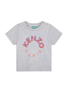 Футболка с логотипом для маленьких девочек и маленьких девочек Kenzo, серый