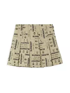 Плиссированная юбка с принтом Gabrielle для маленьких девочек и девочек Burberry, цвет archive beige check