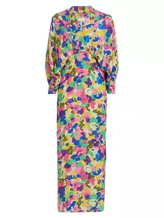 Платье макси с драпированным цветочным принтом Swf, цвет field trip