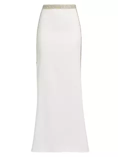 Макси-юбка Marilynn с кристаллами на талии Alice + Olivia, цвет off white