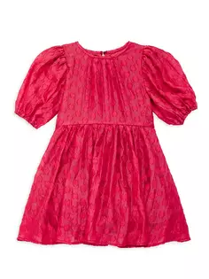 Платье в горошек с рукавами-пуфами для маленьких девочек и девочек Rachel Parcell, цвет rust