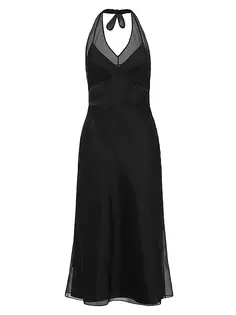 Платье с лямкой из органзы Re-Edition 1995 года Prada, черный
