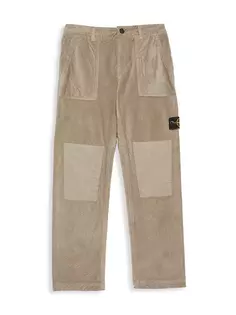 Вельветовые брюки из смешанной ткани для маленьких мальчиков и мальчиков Stone Island, серый