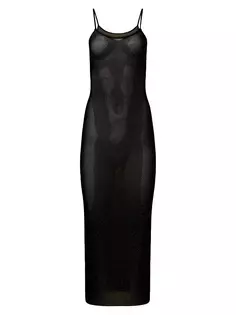 Сетчатое платье-комбинация, украшенное кристаллами Weworewhat, черный