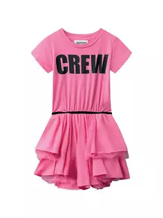 Летнее многослойное платье для маленьких девочек и девочек Nununu, ярко-розовый