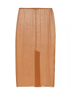 Прозрачная шелковая юбка Vaea Gauchere, цвет pecan