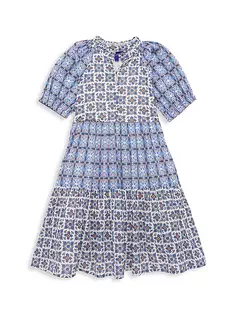 Платье миди Perry для маленьких девочек и девочек Ro&apos;S Garden, синий