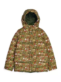 Стеганое пальто из папоротника для маленьких девочек и девочек Barbour, цвет woodland fox