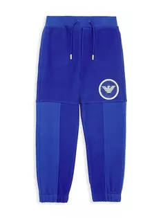 Спортивные брюки с логотипом и шнурком для маленьких мальчиков и мальчиков Emporio Armani, синий