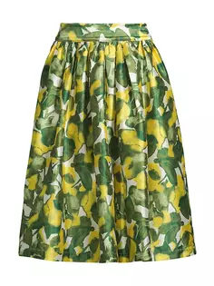 Атласная юбка-миди Barbara с грушей Frances Valentine, цвет yellow green