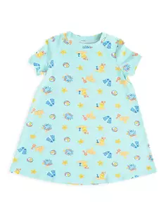 Пляжное платье для отдыха с короткими рукавами для маленьких девочек и девочек Lovey&amp;Grink, синий Lovey&Grink
