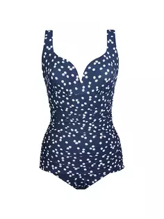 Сплошной купальник Luminare Cherie в горошек Miraclesuit Swim, синий