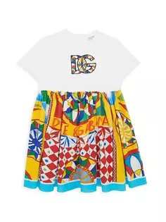 Платье-футболка с логотипом Caretto для маленьких девочек и девочек Dolce&amp;Gabbana, красный