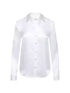 Шелковая атласная блузка Tyler L&apos;Agence, слоновая кость Lagence