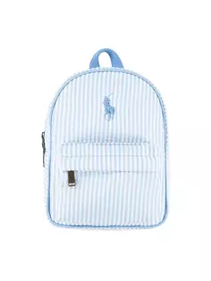 Мини-рюкзак из хлопчатобумажного хлопка для девочек Polo Ralph Lauren, белый