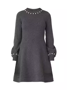 Мини-платье Charity из хлопковой смеси с бисером Shoshanna, цвет heather