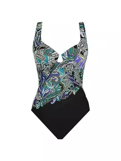 Сплошной купальник Precioso Enchant Paisley Miraclesuit Swim, черный