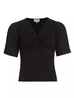 Ronelle перекрученная блузка с V-образным вырезом Tanya Taylor, черный
