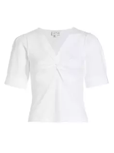 Ronelle перекрученная блузка с V-образным вырезом Tanya Taylor, белый